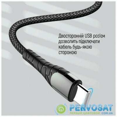 Дата кабель USB Type-C to Type-C 2.0m PD Fast Charging 65W 3A grey Colorway (CW-CBPDCC039-GR)