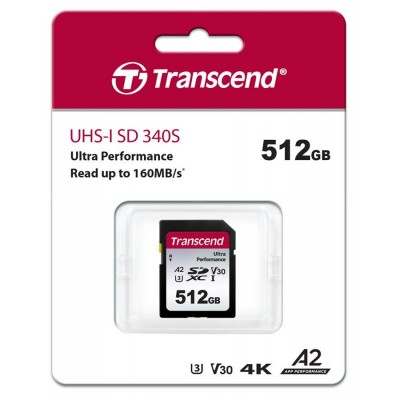 Карта пам'яті Transcend SD 512GB C10 UHS-I U3 A2 R160/W90MB/s 4K