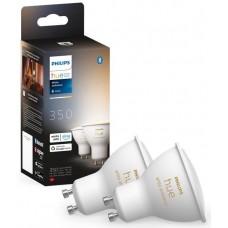 Лампа розумна Philips Hue GU10, 5W(50Вт), 2200K-6500K, Tunable white, ZigBee, Bluetooth, димування, 2шт Лампа розумна Philips Hue GU10, 5W(50Вт), 2200K-6500K, Tunable white, ZigBee, Bluetooth, димування, 2шт