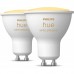Лампа розумна Philips Hue GU10, 5W(50Вт), 2200K-6500K, Tunable white, ZigBee, Bluetooth, димування, 2шт