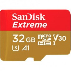 Карта пам'яті SANDISK 32GB microSDHC class 10 UHS-I A1 V30 Extreme (SDSQXAF-032G-GN6GN) Карта пам'яті SANDISK 32GB microSDHC class 10 UHS-I A1 V30 Extreme (SDSQXAF-032G-GN6GN)