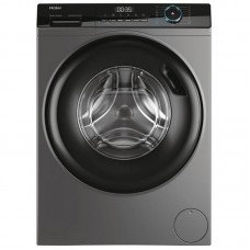 Пральна машина Haier фронтальна, 8кг, 1400, A+++, 56см, дисплей, пара, інвертор, люк чорний, прямий привід, cріблястий