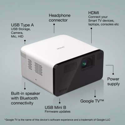 Проєктор Epson EF-21W FHD, 1000 lm, LASER, 1, Google TV, Diamond White