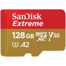 Карта пам'яті SanDisk microSD 128GB C10 UHS-I U3 R190/W90MB/s Extreme V30 + SD Карта пам'яті SanDisk microSD 128GB C10 UHS-I U3 R190/W90MB/s Extreme V30 + SD