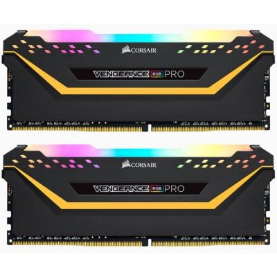 Модуль пам'яті для комп'ютера DDR4 16GB (2x8GB) 3000 MHz Vengeance RGB Pro Black CORSAIR (CMW16GX4M2C3000C15-TUF)