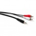 Кабель мультимедийный Jack 3.5mm male to 2xRCA 5.0m Vinga (VCPDCJ35MRCA25BK)