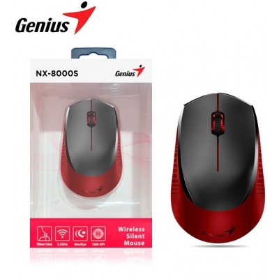 Миша Genius NX-8000S, Silent, WL, червоний