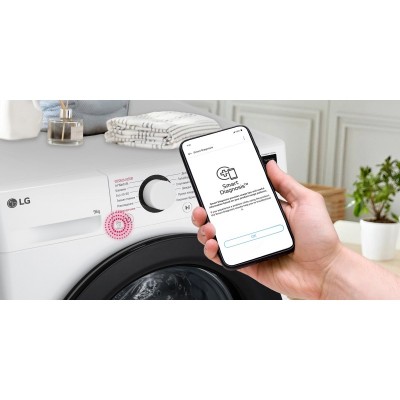 Пральна машина LG фронтальна, 9кг, 1200, A, 48см, дисплей, пара, інвертор, білий