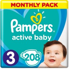 Підгузок Pampers Active Baby Midi Размер 3 (6-10 кг), 208 шт. (8001090910745) Підгузок Pampers Active Baby Midi Размер 3 (6-10 кг), 208 шт. (8001090910745)