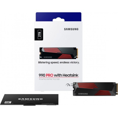 Накопичувач SSD Samsung M.2 2TB PCIe 4.0 990PRO + радіатор