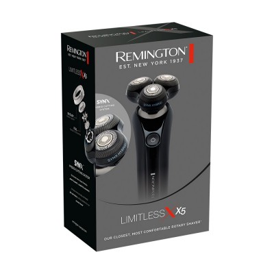 Бритва електр. Remington роторна X5 Limitless X, бритв.головок-3, от сети, сух.+волог., тример, водонепрон., швид. зарядка, чорний