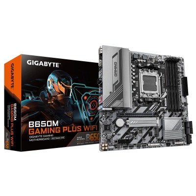 Материнська плата GIGABYTE B650M GAMING PLUS WF sAM5 B650 4xDDR5 M.2 HDMI DP Wi-Fi BT mATX