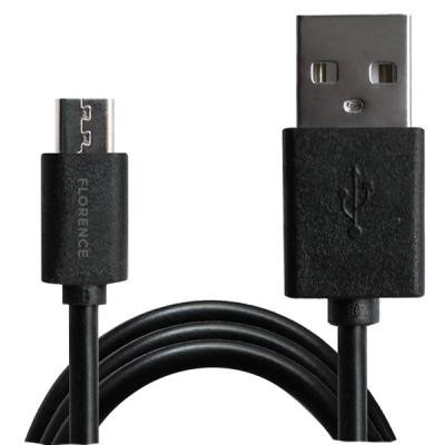 Зарядное устройство Florence 1USB 2A + microUSB cable black (FL-1020-KM)