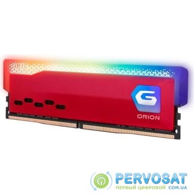 Модуль памяти для компьютера DDR4 16GB (2x8GB) 3200 MHz Orion RGB Racing Red GEIL (GOSR416GB3200C16BDC)