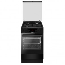 Плита Hansa комбінована, 65л, 50x60см, дисплей, конвекція, чавун, чорний