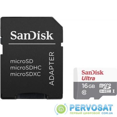 Карта памяти SANDISK 16GB microSD Class 10 UHS-I Ultra (SDSQUNS-016G-GN3MA)
