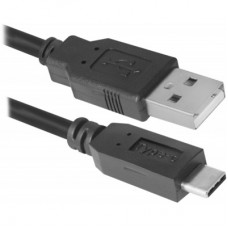 Дата кабель USB 2.0 AM to Type-C 1.0m USB09-03PRO black Defender (87492) Дата кабель USB 2.0 AM to Type-C 1.0m USB09-03PRO black Defender (87492)