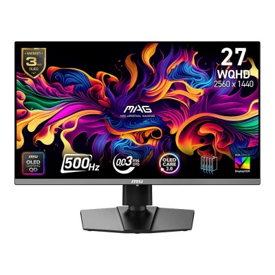 Монітор MSI 26.5" MAG 272QP QD-OLED-X50 2xHDMI, DP, USB-C, Audio, QD-OLED, 2560x1440, 500Hz, 0.03ms, DCI-P3 99%, FreeSync, Pivot, HDR500
