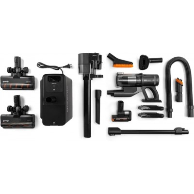 Пилосос Gorenje бездротовий, 190Вт, конт пил -0.6л, автон. робота до 60хв, HEPA, підсвічування, індикатор, турбощітка, антрацит