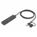 Хаб DIGITUS USB-A/C > 4хUSB-А, 1,2 м, активний (опція)