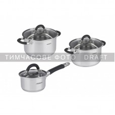 Набір посуду ARDESTO Gemini Salerno, 6 предметів, нержавіюча сталь, силікон Набір посуду ARDESTO Gemini Salerno, 6 предметів, нержавіюча сталь, силікон