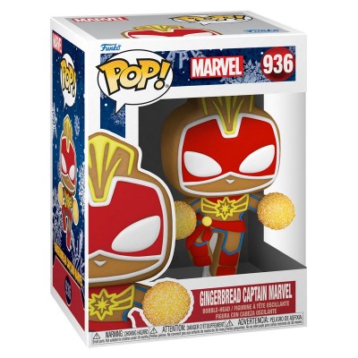 Фігурка Funko POP! Bobble Marvel Holiday Gingerbread Captain Marvel 50661