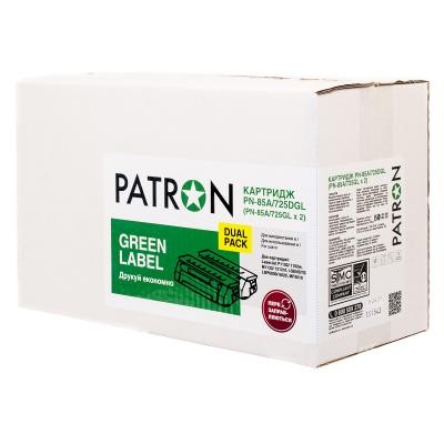 Картридж PATRON HP LJ CE285A/CANON 725 GREEN Label (DUAL PACK) (PN-85A/725DGL)