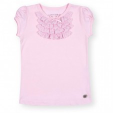 Футболка дитяча Breeze з мереживними рюшами (6640-86G-pink) Футболка дитяча Breeze з мереживними рюшами (6640-86G-pink)