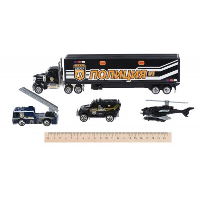 Набір машинок Same Toy Diecast Вантажівка з поліцейськими SQ80958-3Ut
