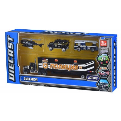 Набір машинок Same Toy Diecast Вантажівка з поліцейськими SQ80958-3Ut