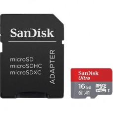Карта пам'яті SANDISK 16GB microSDHC class 10 UHS-I A1 Ultra (SDSQUAR-016G-GN6IA) Карта пам'яті SANDISK 16GB microSDHC class 10 UHS-I A1 Ultra (SDSQUAR-016G-GN6IA)
