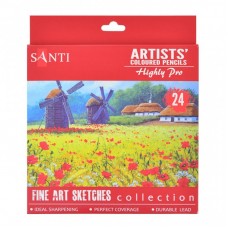 Олівці кольорові Santi Highly Pro 24 шт (742391) Олівці кольорові Santi Highly Pro 24 шт (742391)