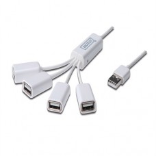 Концентратор Digitus USB 2.0, 4 порта, пасивний без БП, White Концентратор Digitus USB 2.0, 4 порта, пасивний без БП, White