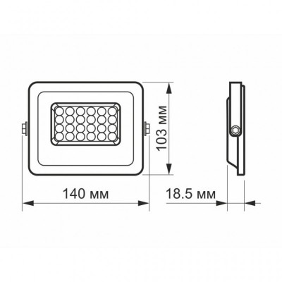 Прожектор VIDEX LED  20W 5000K 220V (VL-F2e-205W)