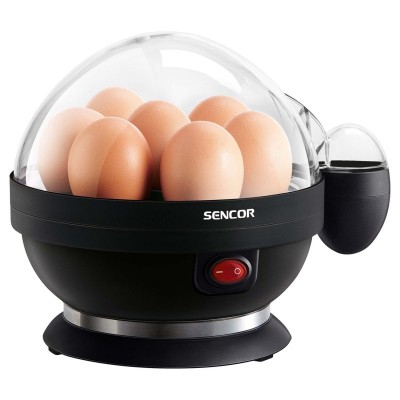 Яйцеварка Sencor, 380Вт, механічне керування, 3 рівня приготування, на 7 яєць, пластик, чорний