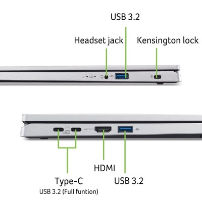 Ноутбук Acer Extensa EX215-57 15.6" FHD IPS, Intel i5-13420H, 16GB, F512GB, UMA, Lin, сріблястий