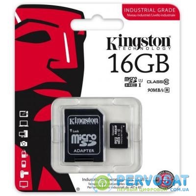 Карта памяти Kingston 16GB microSD class 10 UHS-I Industrial (SDCIT/16GB)