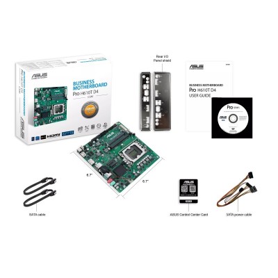 Материнcька плата ASUS PRO H610T-CSM s1700 H610 2xDDR5 M.2 HDMI DP LVDS Thin mITX