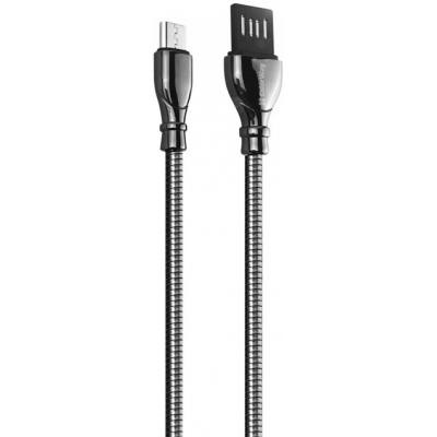 Дата кабель USB 2.0 AM to Micro 5P 1.0m metal spring black ColorWay (CW-CBUM014-BK)