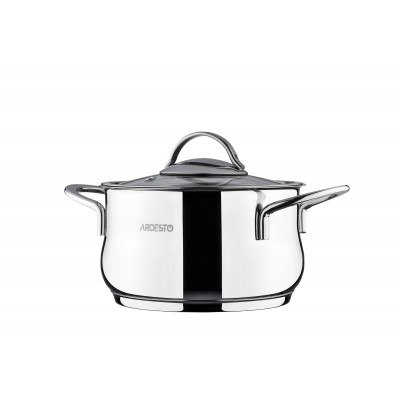 Каструля Ardesto BLACK MARS, скляна кришка, 1.8 л, нержавіюча сталь