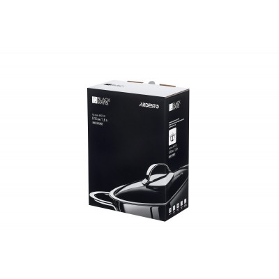 Каструля Ardesto BLACK MARS, скляна кришка, 1.8 л, нержавіюча сталь