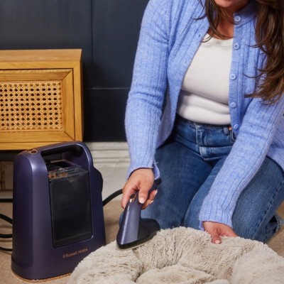 Відпарювач Russell Hobbs Genie Maestro, 1700Вт, 750мл, паровий удар -20гр, верт. відпарювання, керам. підошва, синій Відпарювач Russell Hobbs Genie Maestro, 1700Вт, 750мл, паровий удар -20гр, верт. відпарювання, керам. підошва, синій