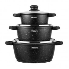 Набір посуду ARDESTO Gemini Anzio, 6 предметів, алюміній, чорний