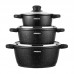 Набір посуду ARDESTO Gemini Anzio, 6 предметів, алюміній, чорний