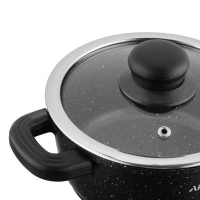 Набір посуду ARDESTO Gemini Anzio, 6 предметів, алюміній, чорний