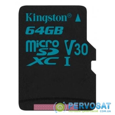Карта памяти Kingston 64GB microSDXC class 10 UHS-I U3 Canvas Go (SDCG2/64GB)