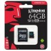 Карта памяти Kingston 64GB microSDXC class 10 UHS-I U3 Canvas Go (SDCG2/64GB)