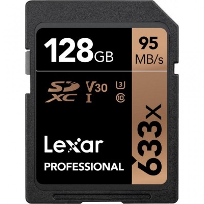 Карта памяти Lexar 128GB SDXC class 10 UHS-I U3 V30 633x Professional (LSD128CB633)