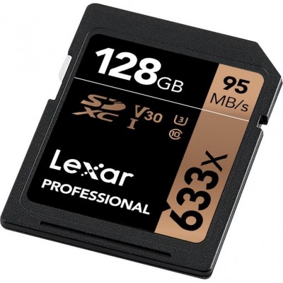 Карта памяти Lexar 128GB SDXC class 10 UHS-I U3 V30 633x Professional (LSD128CB633)