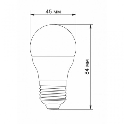 Лампочка VIDEX LED G45e 7W E27 3000K 220V (VL-G45e-07273)